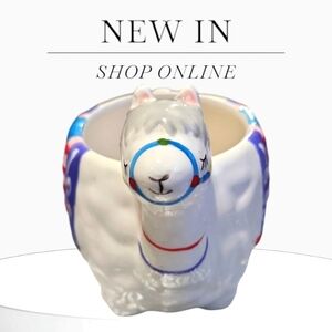 Whimsical Llama-Shaped Ceramic Mug with Colorful Details